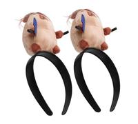 GALPADA Diadema de Capibara de Peluche para Fiesta 2 Unidades Tamaño Medio Accesorio Ligero para Niñas Cosplay y Disfraz de Dibujos Animados Color Café