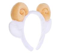 GALPADA Diadema de Cuerno de Oveja Esponjosa Aro Pelo de Cuerno de Cabra Tocado para Cosplay Accesorios Cabello para Fiestas y Celebraciones