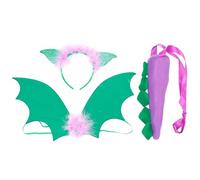 GALPADA Diadema de Dinosaurio y Alas de Pterodáctilo para Disfraz de Dinosaurio 3 Piezas Accesorio para Fiestas Carnaval y Fotografía Color Púrpura Set de Tela