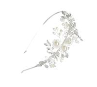 GALPADA Diadema de Novia Perlas Falsas, Elegante Tocado para Boda, Accesorio para Cabello de Mujer, Diseño Chic y Material de Perla para Momentos Inolvidables