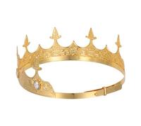 GALPADA Diadema de Reina Dorada Diseño Ajustable y Cierre Seguro, Tiara de Hierro con Rhinestones para Fiesta, Concurso y Día de Coronación