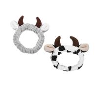 GALPADA Diadema De Spa Navideña Orejas y Cuernos De Vaca Para Maquillaje y Limpieza Facial