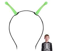 GALPADA Diadema Luminosa Cómoda de Plástico Verde Antenas de Extraterrestre que Brilla Oscuridad para Fiestas de Halloween y Eventos Obsequios