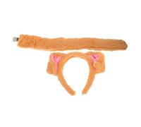 GALPADA Diadema Orejas de Perro de Franela Naranja, Agradable y Cómoda, Adecuado para Uso Diario y Fiestas de Pascua, Accesorio Animal Divertido Adultos