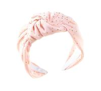 GALPADA Diadema Pelo Anudada Rosa Lunares Dorados, Aro Ancho Entrecruzado, Banda De Moda Para Fiestas y Uso Diario, Accesorio Elegante Para Mujer