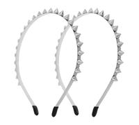 GALPADA Diadema Remaches Metálicos Punk 2 Piezas, Accesorio Cabello Púas para Mujer, Banda Elástica Suave, Tocado Gótico para Fiestas, Cosplay y Uso Diario