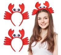 GALPADA Diademas para Disfraz de Cangrejo Ojos Grandes, Ligeras y Talla, 2 Piezas de Tela Roja para Fiestas de Halloween y Cosplay