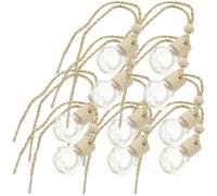 GALPADA Difusor de Aroma para Coche 10 Botellas de Vidrio y Madera Colgantes, Capacidad 8 Ml, Diseño Delicado y Excelente Acabado para Mejorar la Claridad Mental