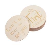 GALPADA Discos Semanales de Madera para Embarazo y Ñiño, Utilería Fotográfica Doble Cara, Diseño Redondo, 11 Piezas, Decoración para Baby Shower y Sesión de Fotos Recién Nacido