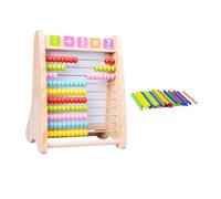 GALPADA Educativo Infantil Pizarra Doble Cara y Ábaco de Madera para Cálculo y Desarrollo Cognitivo Juguete Montessori para Niñas Edad Preescolar