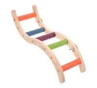 GALPADA Escalera de Madera para Loros y Hamsters, Juguete Colgante para Jaula de Pájaros Que Ofrece Ejercicio y Diversión en Espacios Pequeños Color Aleatorio