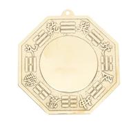 GALPADA Espejo Convexo Bagua de Cobre Puro, Adorno Retro Dorado para Hogar