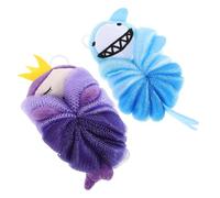 GALPADA Esponjas Exfoliantes para 2 Unidades Esponja de Lufa Diseño de Princesa Marina y Tiburón en Colores Morado y Azul Accesorio de Baño Infantil Adecuado para Piel