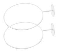 GALPADA Estante de Almacenamiento de Balones para Baloncesto y Fútbol de Hierro Blanco, Fácil de Instalar, Adecuado para Escuelas y Garajes, Paquete de 2 Unidades