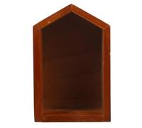 GALPADA Estantería de Madera Maciza Organizador de Escritorio para Escritorio Forma de Casa Pequeña Marrón para Almacenamiento y Decoración en Mesa Pequeña