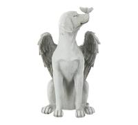 GALPADA Estatua Conmemorativa de Perro Ángel de Resina para Jardín, Marcador de Tumba Alas Talladas, Decoración Exterior para Recuerdo de Mascota Fiel