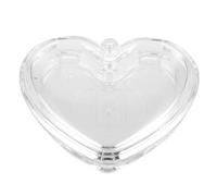 GALPADA Estuche Ligero en Forma de Corazón para Polvos Sueltos Bandeja Transparente y Diseño Único, Fácil de Almacenar para Maquillaje y Colorete