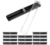 GALPADA Estuche para Bolígrafos Negro Semitransparente de Plástico Caja Individual Vacía para Bolígrafo Pack de 12 Unidades Almacenamiento Portátil para Oficina y Escuela