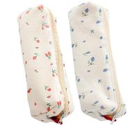 GALPADA Estuche para Lápices Pequeño 2 Piezas Cremallera, Bolsa de Papelería Floral Azul y Rosa, Organizador Reutilizable para Material Escolar Niña y Oficina