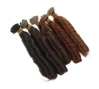 GALPADA Extensiones de Cabello Rizado para Muñecas, 5 Piezas de Fibra de Alta Temperatura, Tramas Suaves y Ligeras para Manualidades, Pelucas de Muñecas Pequeñas, Accesorios para Peinados