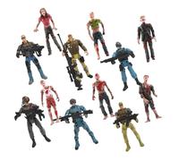 GALPADA Figuras de Soldados de Plástico 12 Piezas 6 Zombis de 96 CM y 6 Mercenarios de 10 CM Modelo Articulado para Simulación y Juego Educativo en Fiestas Infantiles