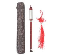 GALPADA Flauta Bawu Tradicional G Tono Color Rojo Oscuro, Instrumento de Viento Folclórico Ligero y Portátil Bolsa de Almacenamiento, Conjunto Bau para Música Folclórica y Acompañamiento