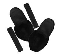 GALPADA Forros de Felpa Extraíbles para Pantuflas Invierno, Inserciones de Algodón Grueso Negro, Unisex para Casa, Plantillas Lavables y Cálidas Talla 36-37