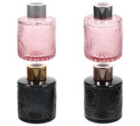 GALPADA Frasco de Perfume Decorativo de Vidrio, Set de 4 Piezas (2 Rosa, 2 Gris), Difusor de Aroma sin Fuego para Dormitorio, Botellas Pequeñas para Esencias y Aceites Color Aleatorio