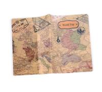 GALPADA Funda para Pasaporte Diseño De Mapa Estilo Viaje, Cubierta De PVC Ligera, Protección para Documentos De Viaje, Titular De Pasaporte Práctico para Uso Desplazamientos