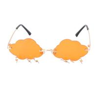 GALPADA Gafas de Sol sin Marco Estilo Nube y Rayo para Mujer Diseño Único y Elegante para Fiestas Protección Antirreflejo para Rostros Pequeños Accesorio Original para Despedidas y