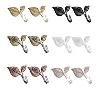 GALPADA Ganchos de Pared de Hierro Fundido Forma de Hoja 6 Pares Rústicos Multicolor Resistentes para Colgar Abrigos Bolsos y Toallas Perchero Decorativo para Entrada y Dormitorio