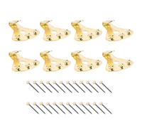 GALPADA Ganchos Metálicos para Colgar Cuadros 8 Piezas Gancho Resistente de Latón Amarillo con 24 Clavos Negros para Pared Kit Práctico para Fotos y Marcos en Hogar y Oficina