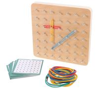 GALPADA Geoplano de Madera Perforado 15 CM para Juguetes Educativos Herramientas de Aprendizaje Matemáticas Desarrollo Motricidad Fina Creatividad Escuela Hogar