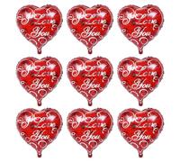 GALPADA Globos de Aluminio Forma de Corazón de 18 Pulgadas Color Rojo Rosa Paquete de 10 Unidades para Decoración de Bodas y Fiestas Globos Decorativos Seguros para Interior y Exterior