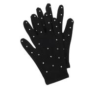GALPADA Guantes de Patinaje Artístico sobre Hielo y Tela Elástica para Niñas con Ajuste Ceñido Diseño con Gemas de Imitación para Competiciones y Presentaciones Profesionales