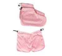 GALPADA Guantes y Fundas Para Pies De Algodón Para Baño De Cera Caliente Juego De 2 Pares En Rosa Para Uso En Salón y Hogar
