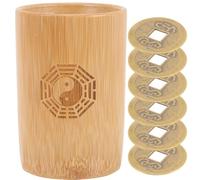 GALPADA Herramienta de Adivinación Tradicional de Bambú Monedas Chinas de Cobre para Feng Shui, Fácil de Usar y Estilo Vintage, Adecuado para Templos y Otras Ocasiones