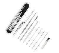GALPADA Herramientas para Eliminar Cerumen de Orejas, Kit de 8 Piezas Pinzas y Cucharas de Acero Inoxidable, Diseño Resorte Espiral, Estuche Portátil para Limpieza y Masaje en Casa