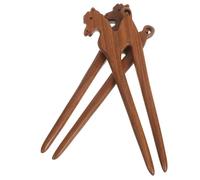 GALPADA Horquilla China de Madera Verde Sándalo 2 Piezas Horquillas para Moño Estilo Chino Antiguo Diseño de Caballo Accesorios para Cabello Vintage para Mujeres y Niñas