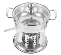 GALPADA Hot Pot de Acero Inoxidable con Quemador Integrado Olla para Cocina Doméstica Reutilizable y Fácil de Limpiar Diseño Compacto para Uso Interior y Exterior Apto para Cocinas de