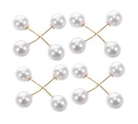 GALPADA Imperdibles Decorativos Perlas Blancas Arco, Broches Invisibles Para Ropa Mujer, 8 Piezas, Protección Anti-exposición Para Camisas y Vestidos