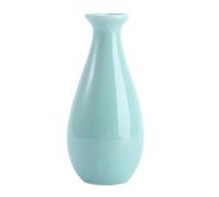 GALPADA Jarrón Pequeño De Cerámica Azul Florero Decorativo Moderno para Escritorio Y Hogar Maceta Interior Creativa De 4.33X2.16X2.16 Pulgadas para Oficina Y Mesa
