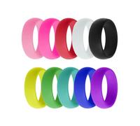 GALPADA Juego de 10 Anillos de Silicona Unisex de 8 Mm Color Arcoíris, Práctico y Creativo para Actividades Físicas y Ciclismo Color Aleatorio