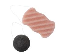 GALPADA Juego De 2 Esponjas De Carbón De Bambú y, Esponja Corporal Exfoliante Natural, Tamaño Medio, Para Todo Tipo De Piel, Limpieza Profunda Diaria, Uso Ducha y Baño