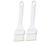 GALPADA Juego de 2 Pinceles para Hornear y Barbacoa Cerdas que No se Caen, Mango de Plástico Blanco, Multiusos para Pollo, Pasteles y Asados en Sartén