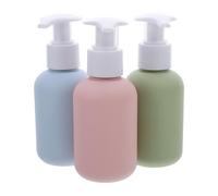 GALPADA Juego de 3 Botellas Dispensadoras Recargables de 100 Ml para Viaje, Diseño Macaron, Plástico Resistente Prueba de Fugas Bomba Dosificadora Portátil