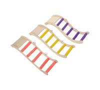 GALPADA Juego de 3 Escaleras de Madera para Loros Mini Percha Pequeña y Columpio Multicolor Morado Amarillo y Naranja Plataforma para Jaula Que Promueve el Ejercicio y Cuidado de