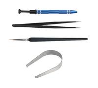 GALPADA Juego de 4 Extractores de Teclas para Teclado Mecánico, Kit de Pinzas y Garra Ic Metálica Antideslizante para Reparación y Lubricación de Switches, Herramienta Precisa