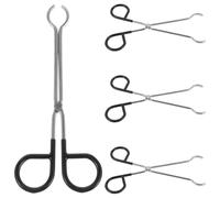 GALPADA Juego de 4 Pinzas Multiusos para Varilla de Moxa de Acero Inoxidable Resistente al Calor Herramienta Ergonómica Mango Aislado Antideslizante para Terapia Profesional de