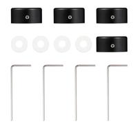 GALPADA Juego de 4 Protectores de Pedal para Guitarra Eléctrica en Aleación de Aluminio Negro, con Protección Completa y Prolongación de Vida Útil para Pedales de Efectos